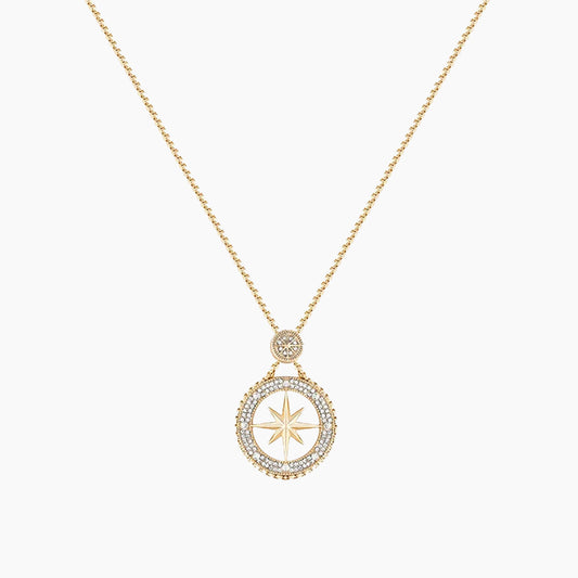 Eight-pointed star sweater necklace