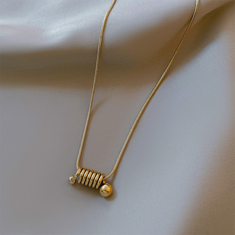 Gold Plated Spiral Spring Pendant Necklace