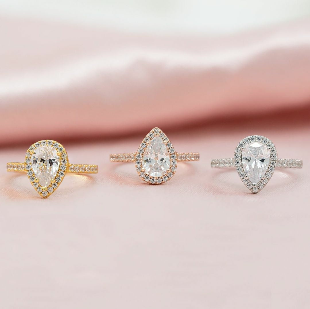 drop-shaped ring; quality engagement rings; Eamti;