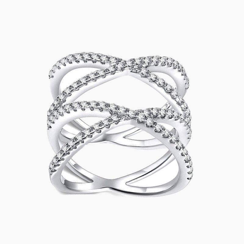Sterling Silver Multi Criss Cross Ring