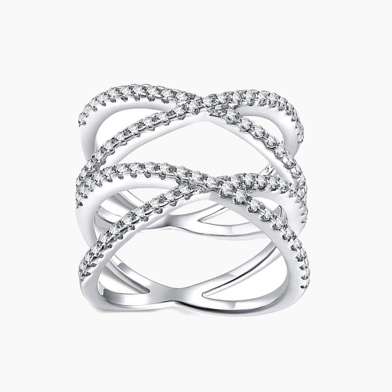 Sterling Silver Multi Criss Cross Stacking Rings