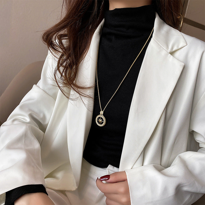 Eight-pointed Star Sweater Necklace