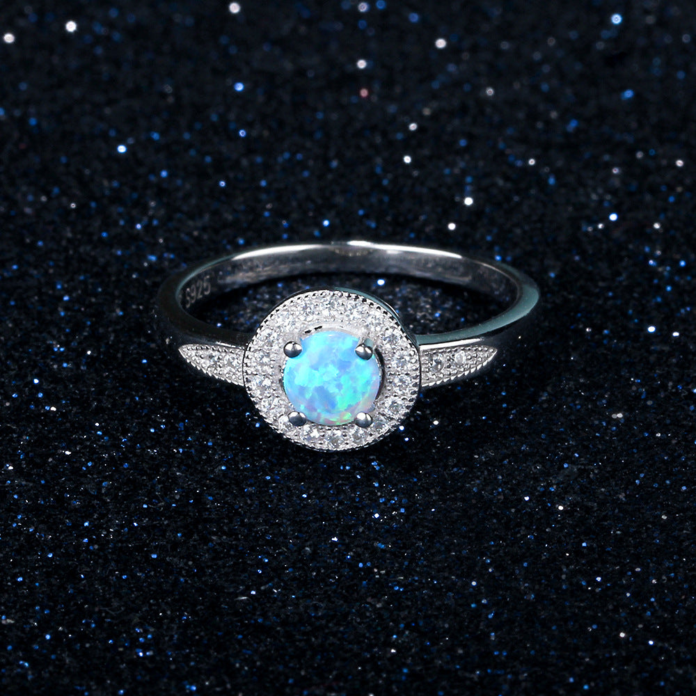 opal women's ring 925 silver ring