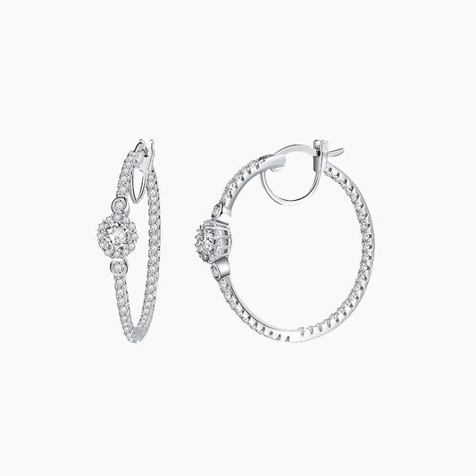 Crystal Cubic Zirconia Hoop Earrings