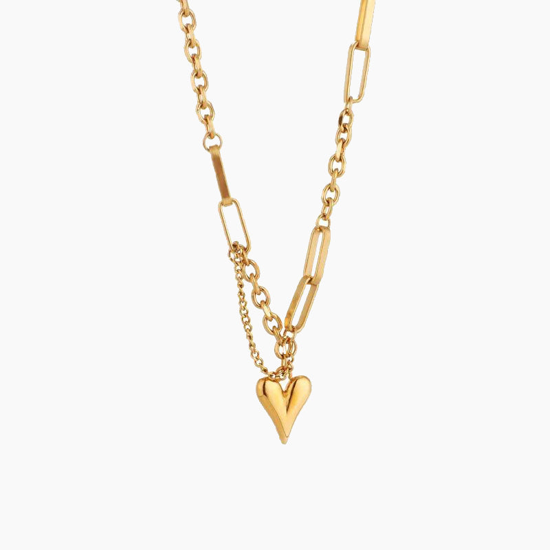 18K gold-plated love pendant necklace