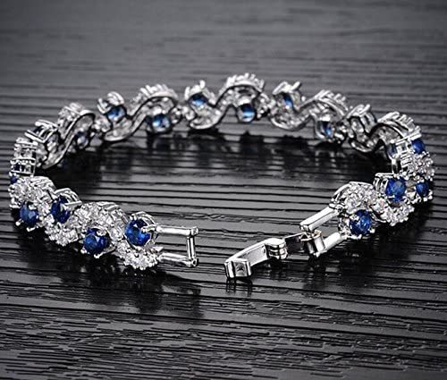 bracelet for women; blue tennis bracelet; Eamti;