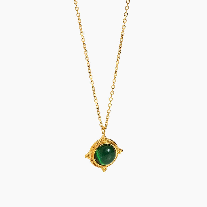 Vintage Emerald Pendant Necklace