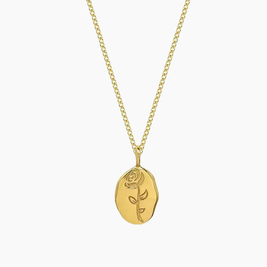 Fashion titanium steel rose necklace