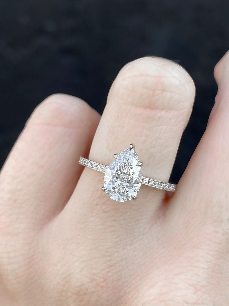 pear engagement ring; quality engagement rings; wedding rings; Eamti;
