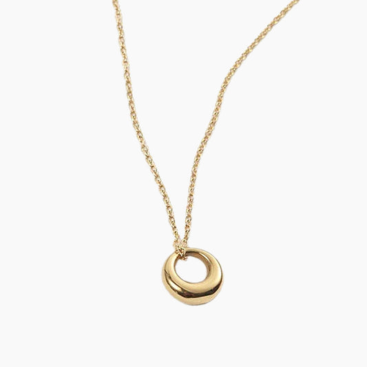 INS 18k gold plated geometric circle necklace