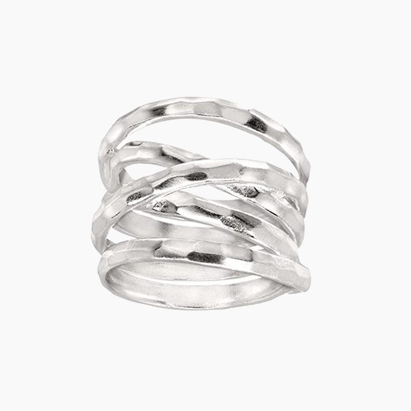 'Wrapped Up' Overlapping Textured Band Ring
