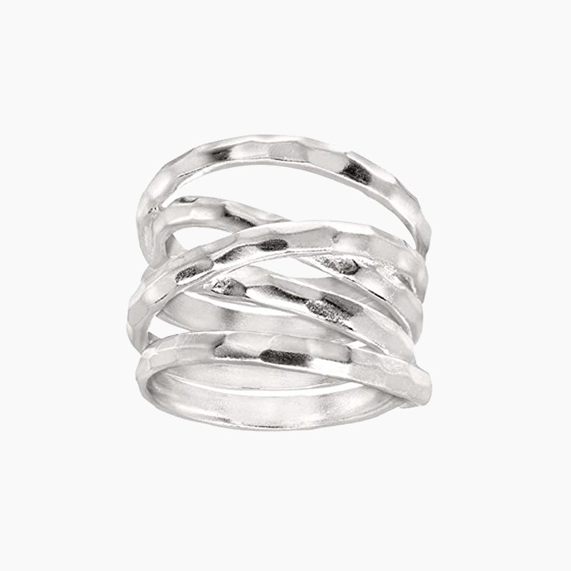 woven rings, layered rings, band rings, sterling silver