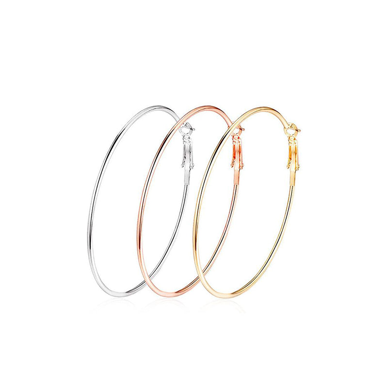925 silver large hoop earrings