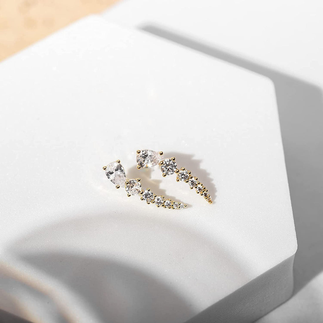 Sterling Silver Gradient Arrow CZ Earrings