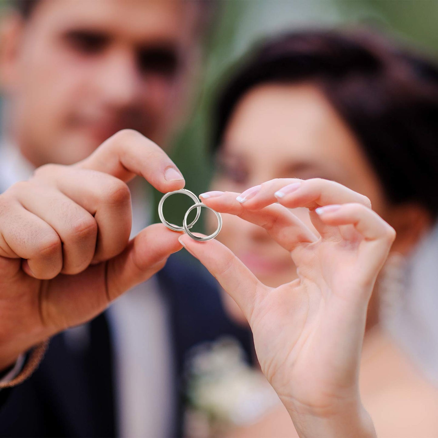 2-Pack Sun and Moon Adjustable Couple Rings