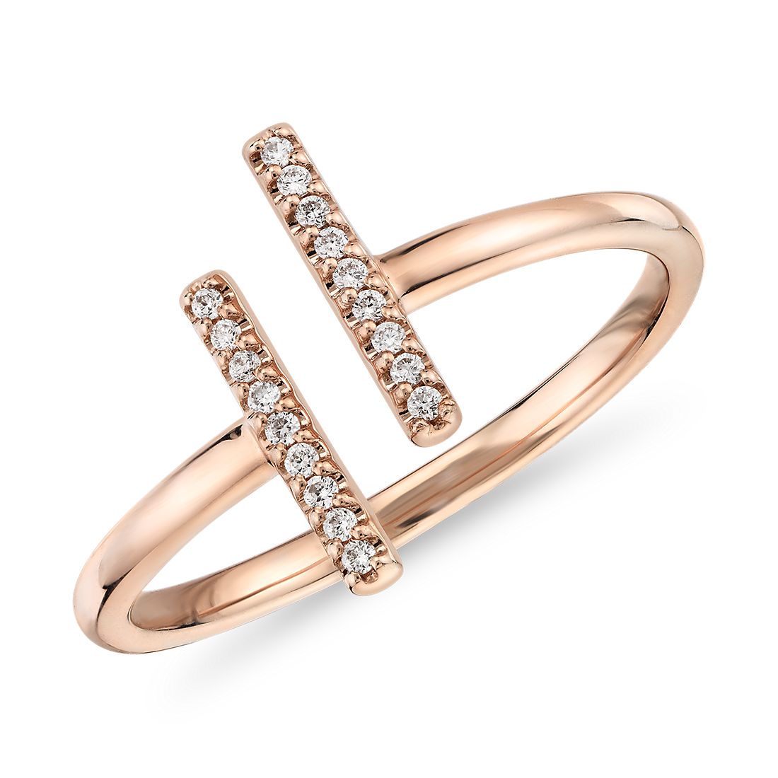 Delicate Pavé Split Bar Fashion Ring