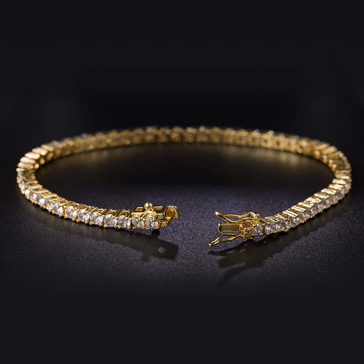white gold bracelet; tennis bracelet; Eamti;