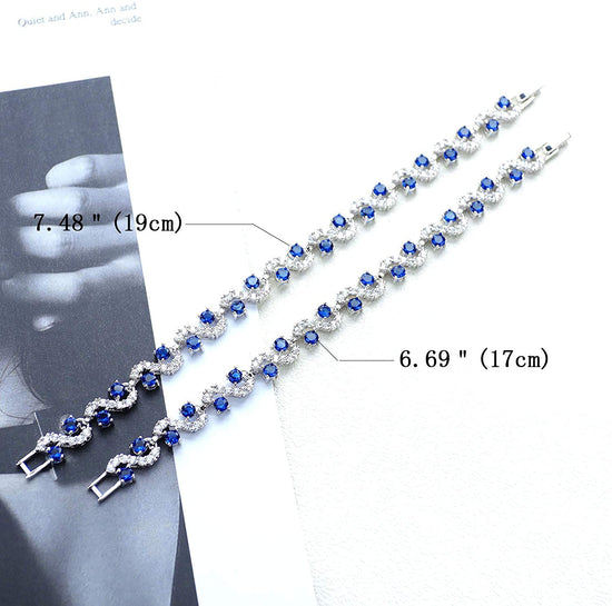bracelet for women; blue tennis bracelet; Eamti;