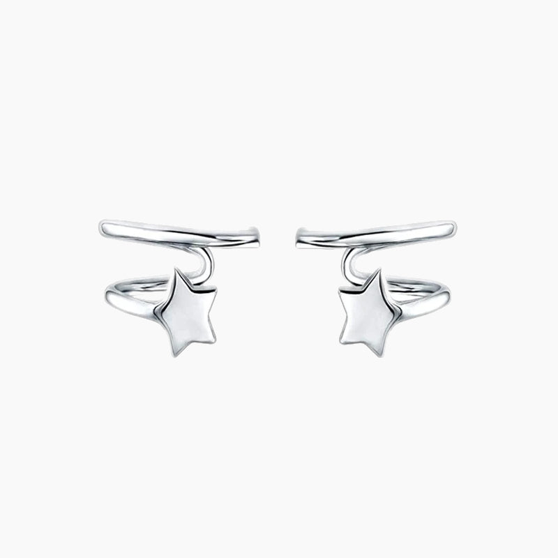925 Sterling Silver Shooting Star Ear Clips