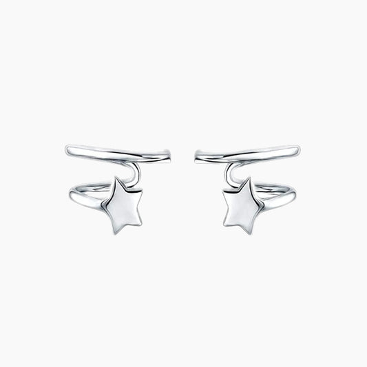 925 Sterling Silver Shooting Star Ear Clips