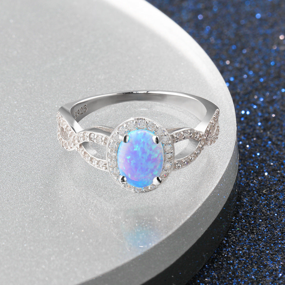 925 Sterling Silver Opal Ring