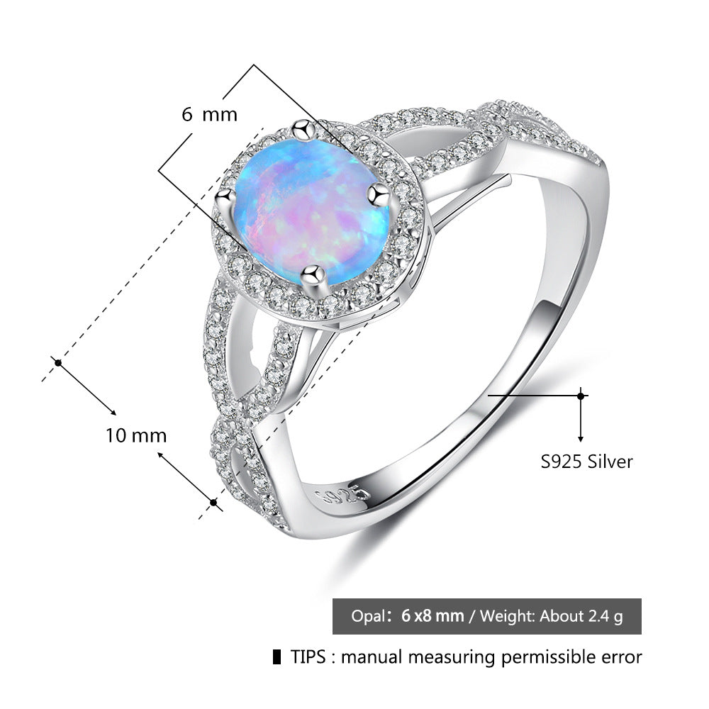 925 Sterling Silver Opal Ring