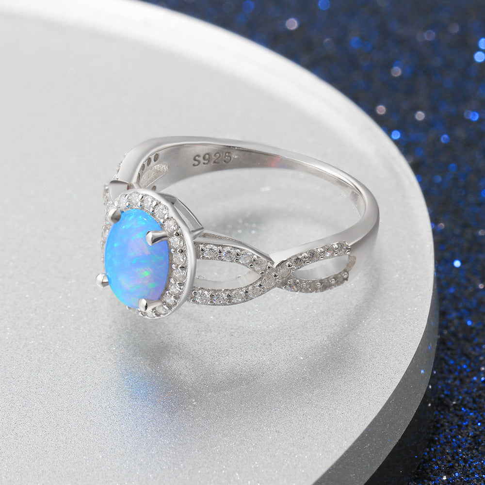 925 Sterling Silver Opal Ring