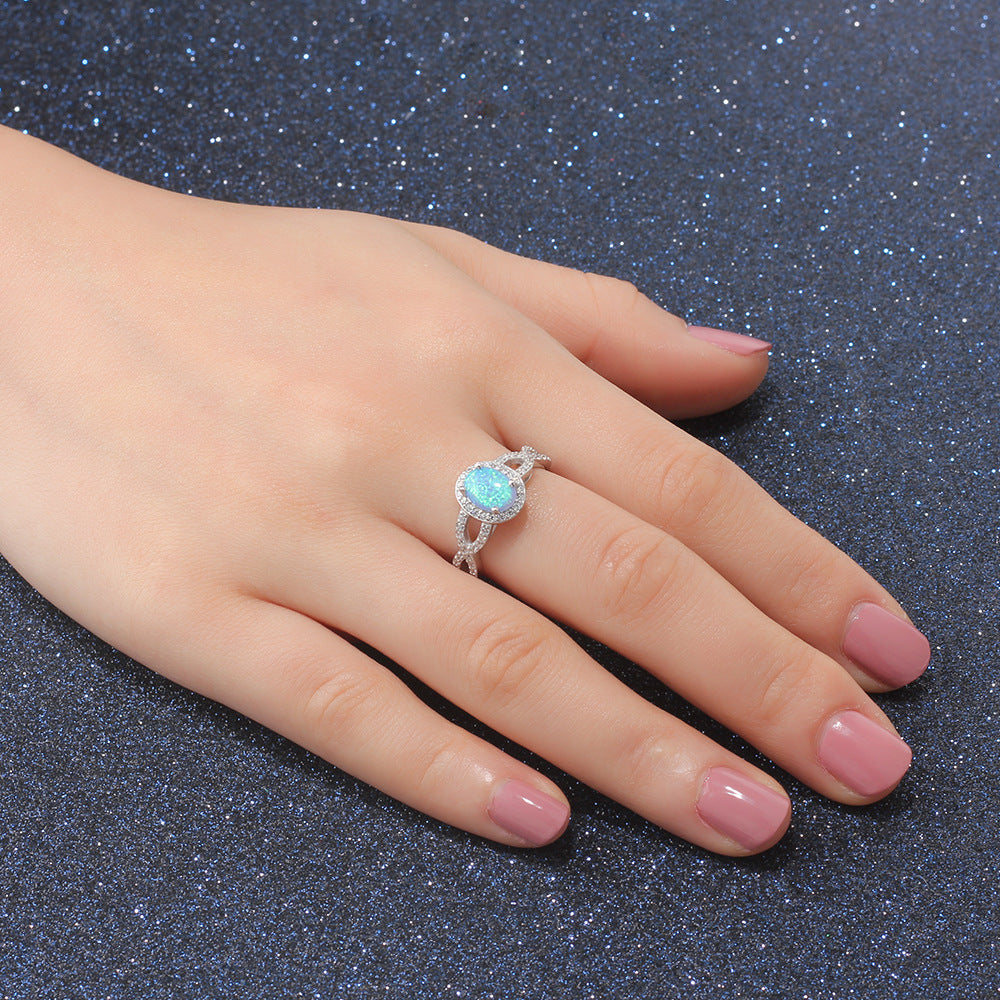 925 Sterling Silver Opal Ring