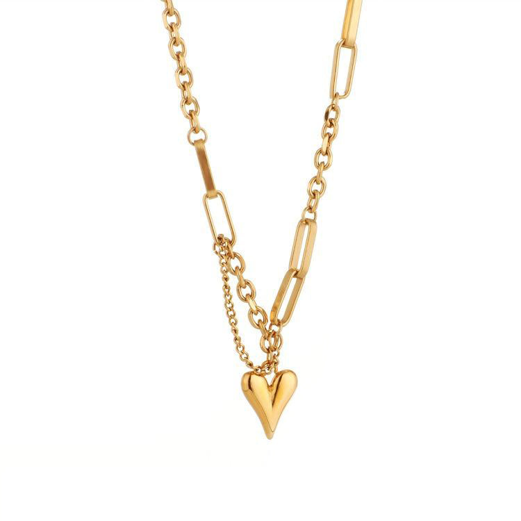 18K gold-plated love pendant necklace