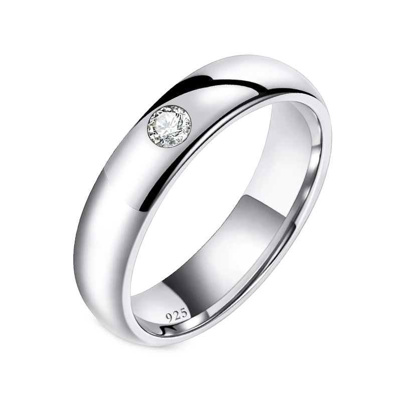 sterling silver rings; plain dome ruby rings; Eamti;