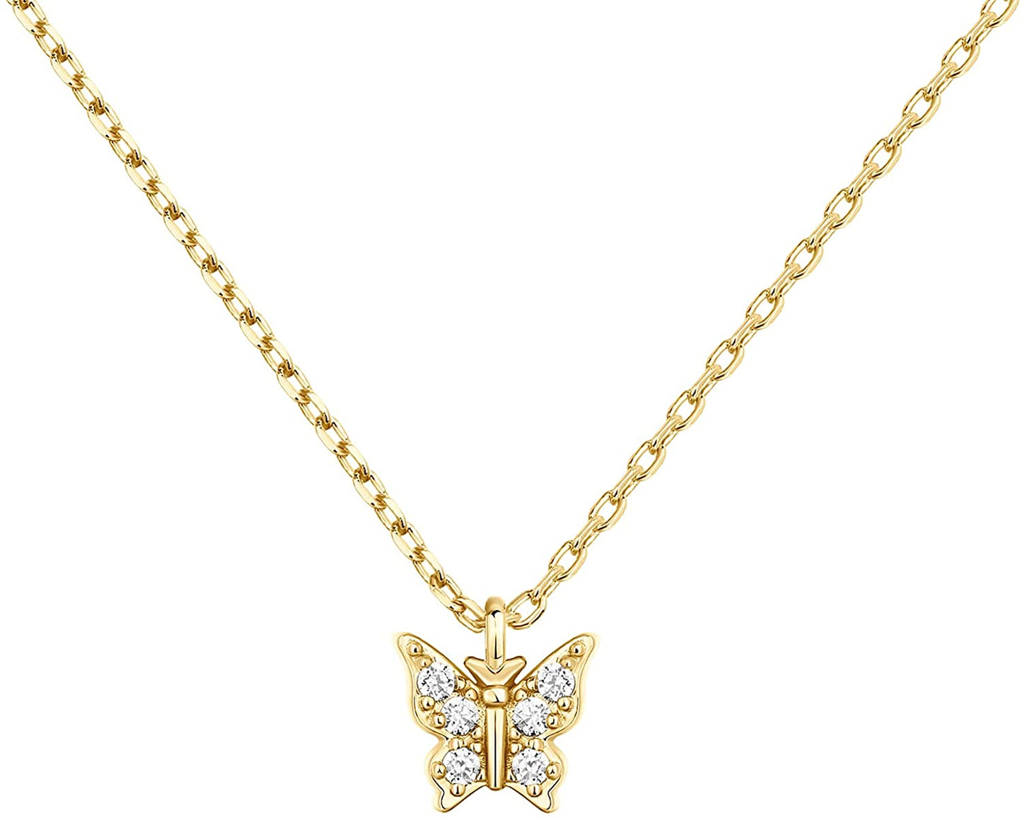 14K Gold Plated Butterfly Necklace