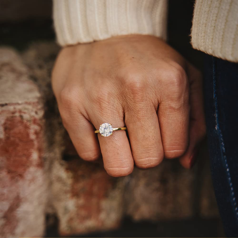 solitaire ring, silver cubic zirconia ring, cubic zirconia engagement ring, cubic zirconia wedding rings, 2ct wedding ring, cheap wedding ring under $50, silver round ring, round cut ring