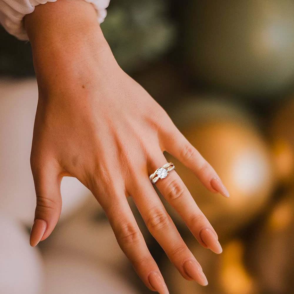 round bridal wedding rings; women's engagement rings; Eamti;
