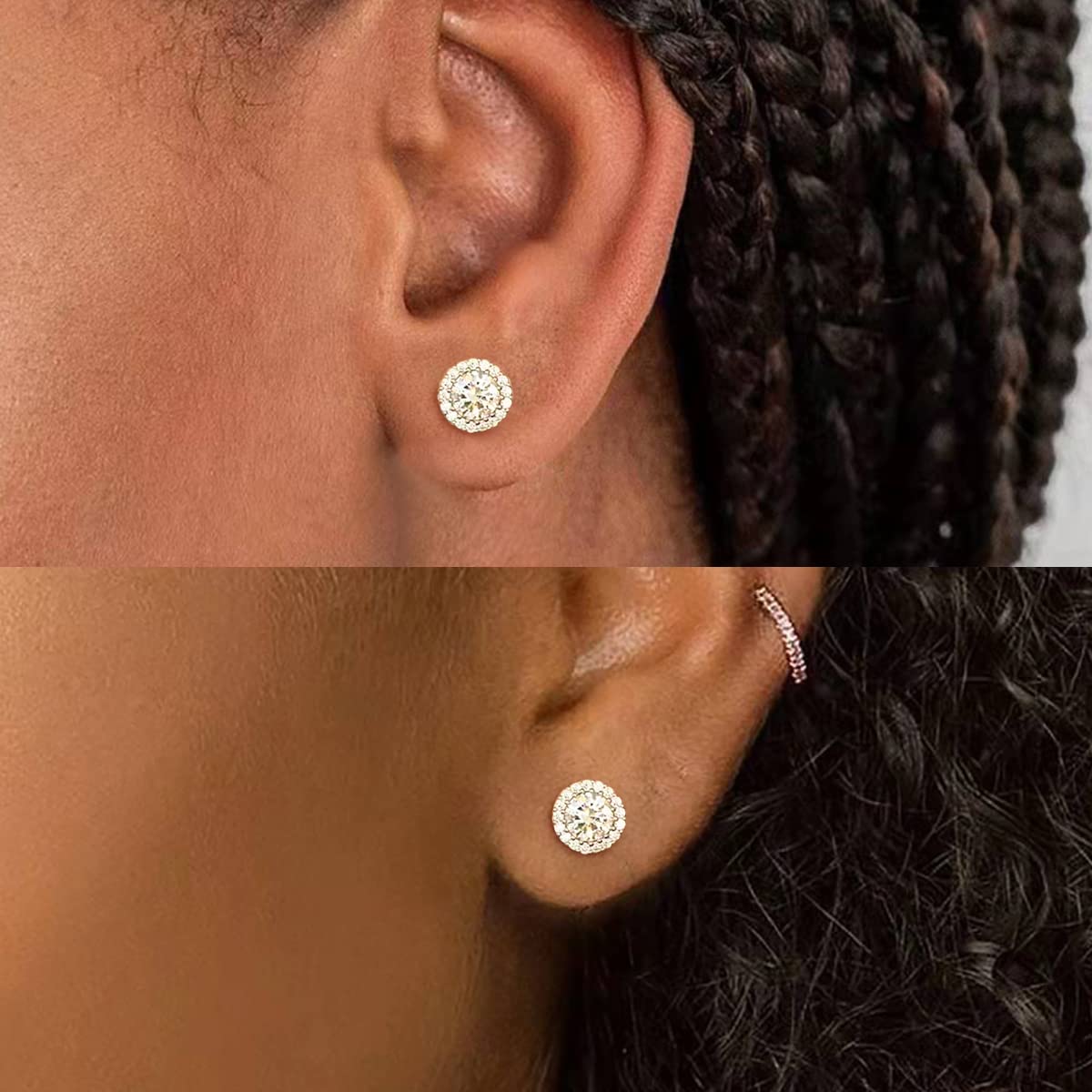 round stud earrings; silver stud earrings; Eamti;