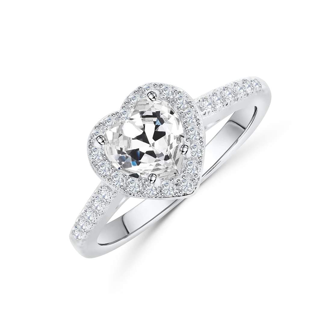 925 sterling silver ring; heart-shaped rings; Eamti;