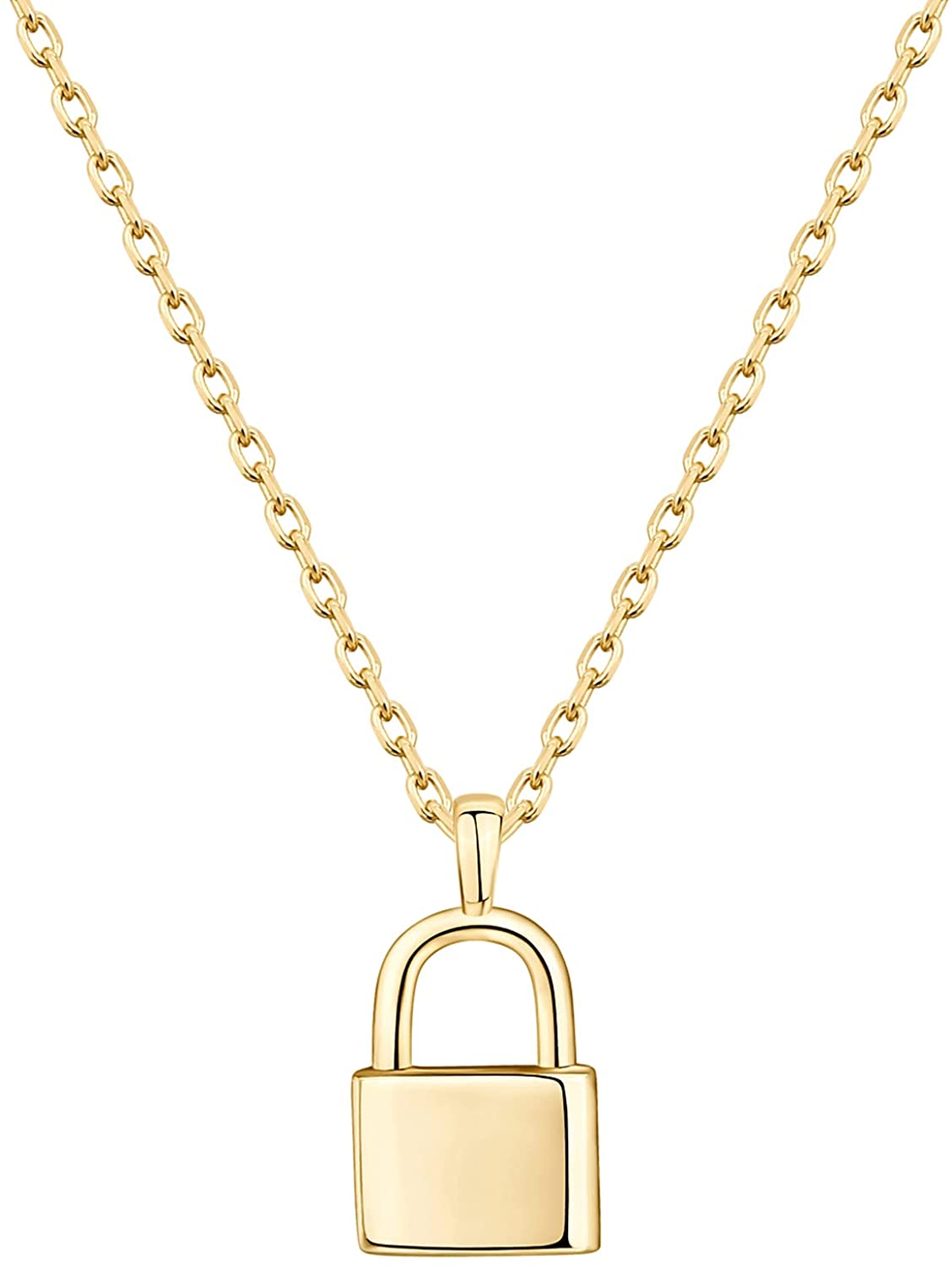 14K Gold Plated Lock Necklace