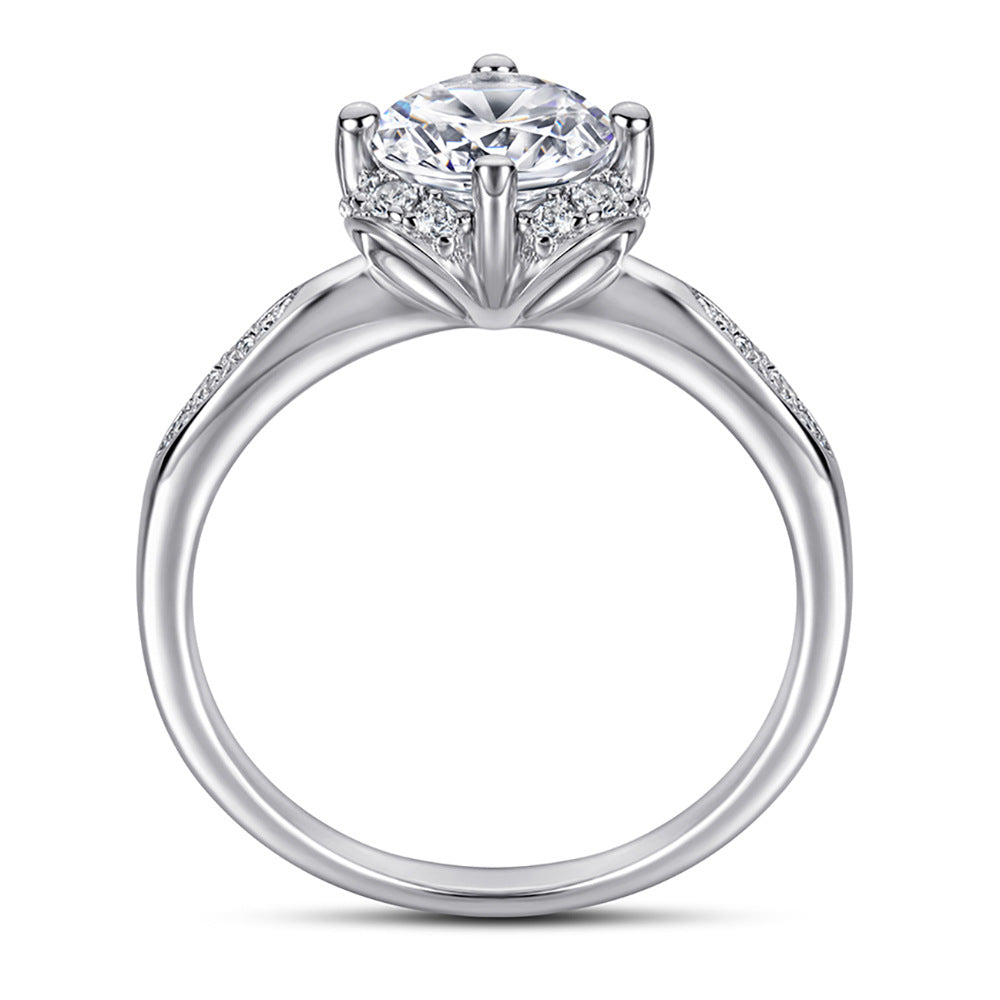 sterling silver wedding rings; sparkling rings for women; Eamti;