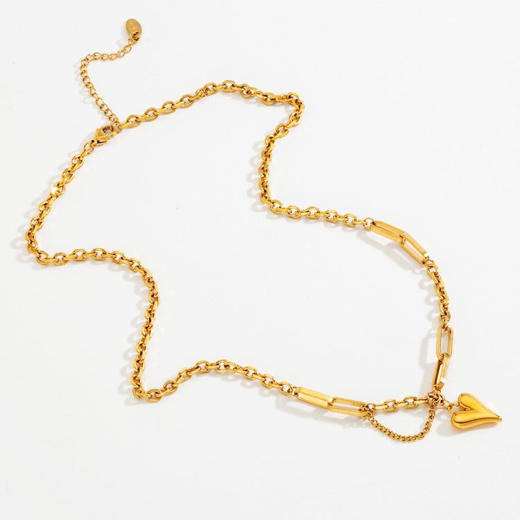 18k Gold Plated Love Pendant Chain Necklace