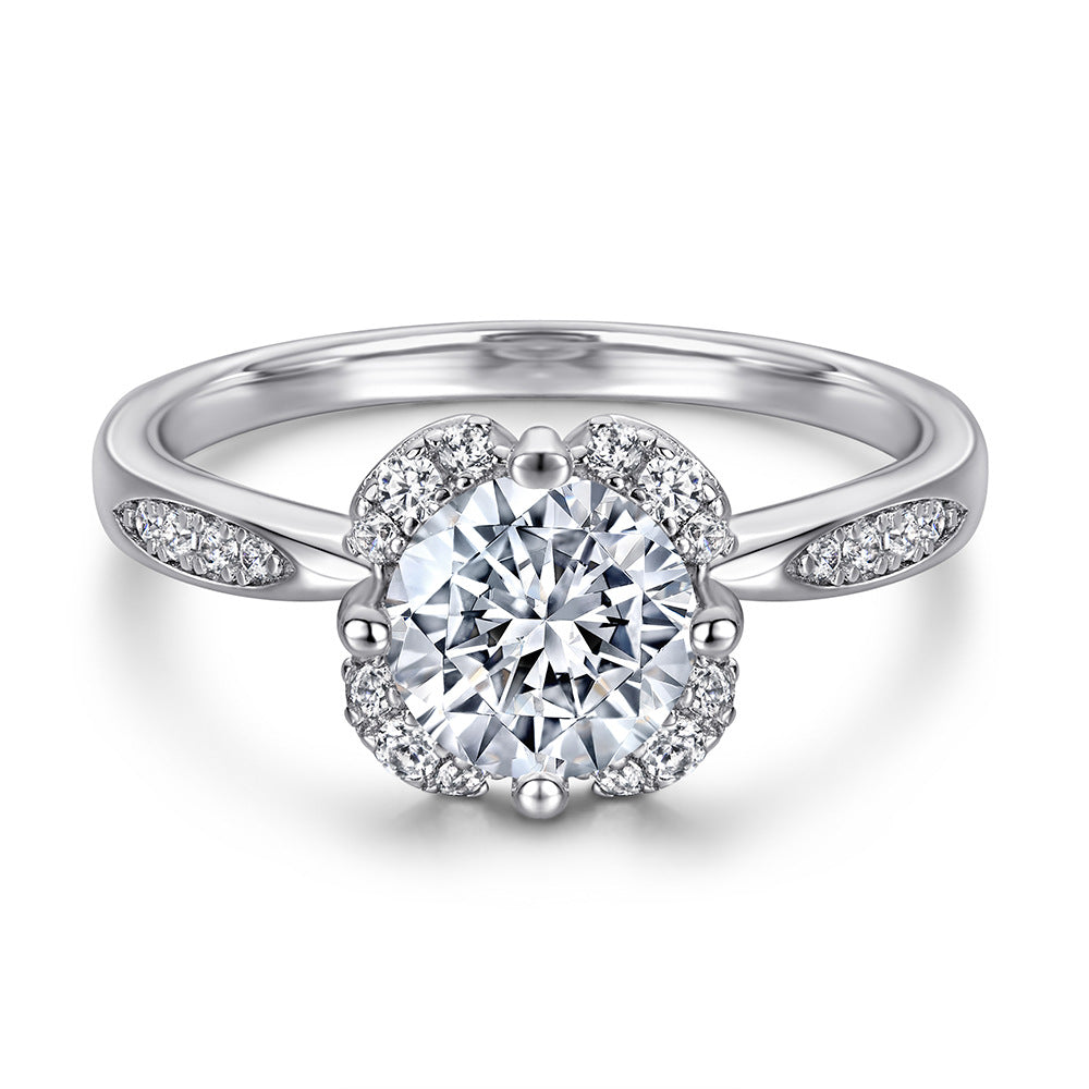 sterling silver wedding rings; sparkling rings for women; Eamti;