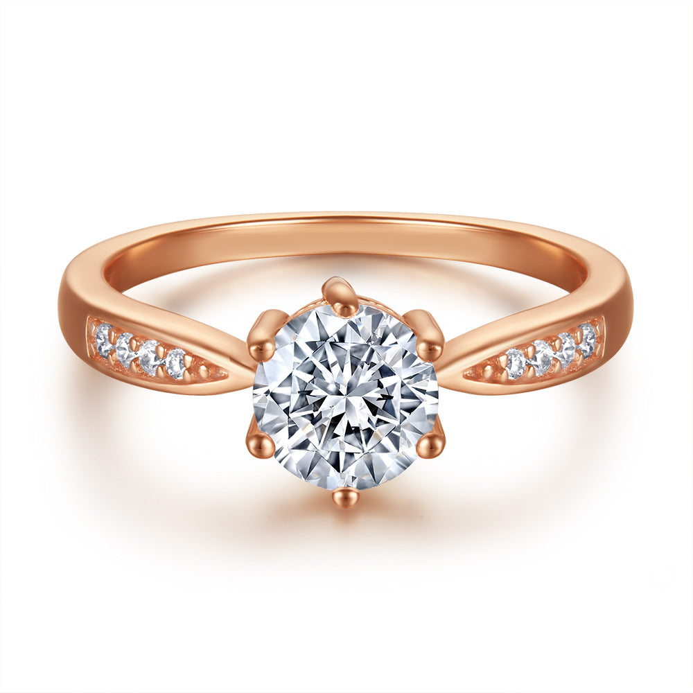 18K Rose Gold Classic Six Prong Engagement Ring