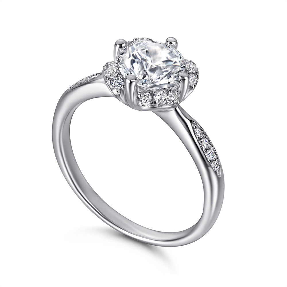 sterling silver wedding rings; sparkling rings for women; Eamti;