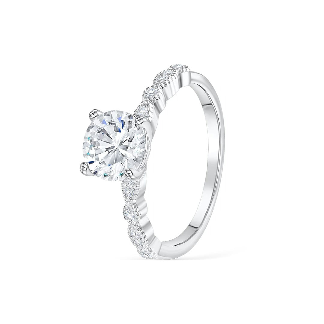 round cut engagement rings, round wedding rings, 1 carat wedding rings, silver wedding rings for women, sterling silver engagement rings