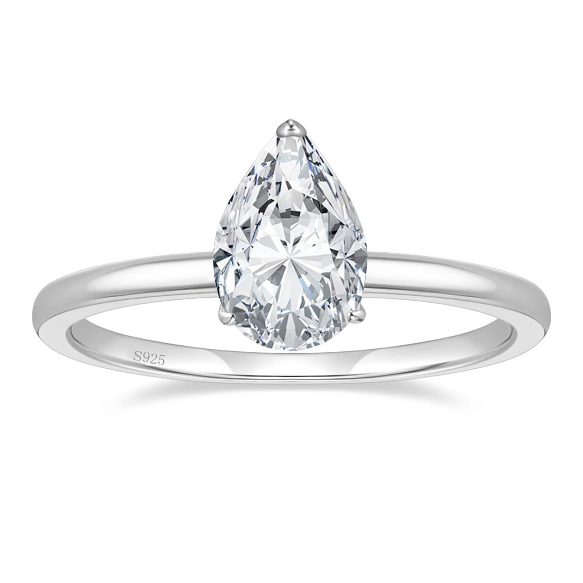 sterling silver rings; promise rings; pear shaped rings; Eamti; teardrop ring; teardrop engagement ring; teardrop emerald ring ; teardrop wedding ring;