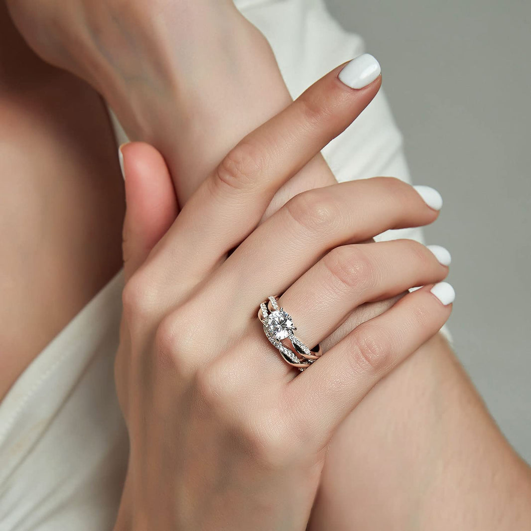 round bridal wedding rings; women's engagement rings; Eamti;