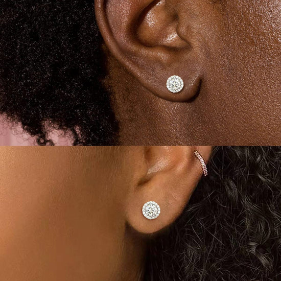 round stud earrings; silver stud earrings; Eamti;