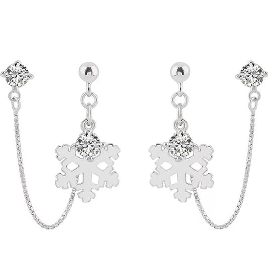 925 Sterling Silver Snowflake Earrings