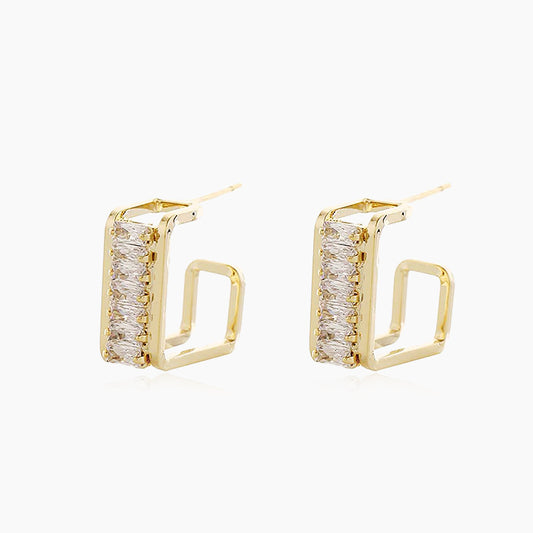 Fashion Square Gem Earrings