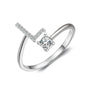 initial ring, initial rings, letter ring, silver letter rings, K ring, adjustable rings