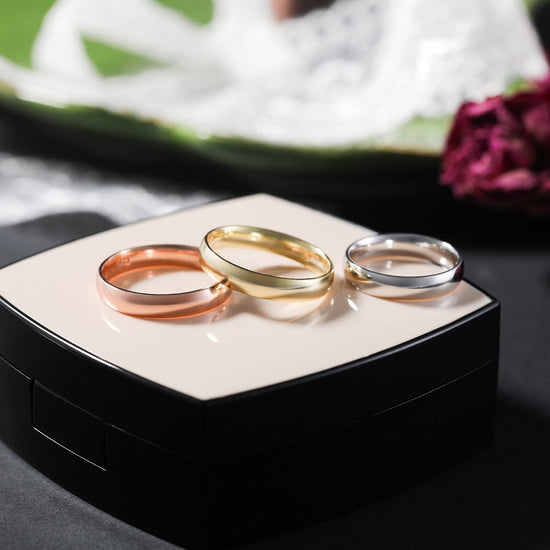 pure dome wedding rings; sterling silver rings; Eamti;